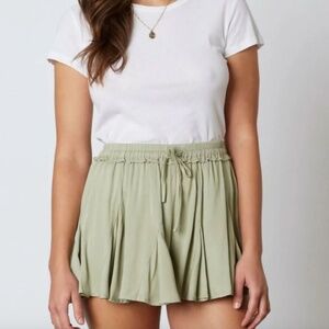 Cotton Candy LA Flowy Moss Green Shorts